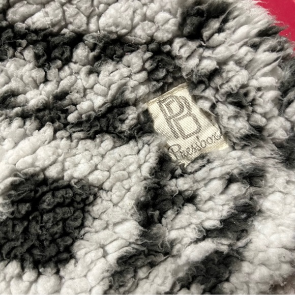 NYU Deep Pile Fleece Pullover S Logo Crest Black White New York University Aztec - Picture 5 of 5